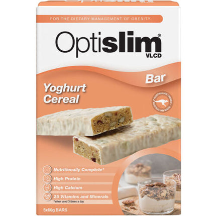 Optislim VLCD Yoghurt Cereal Bar 5x60g - OhYouLuckyDuck.com.au