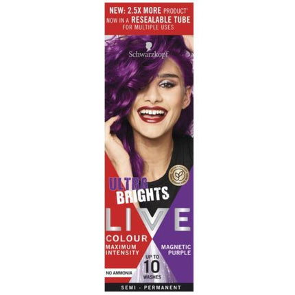 Schwarzkopf LIVE Colour Ultra Brights Magnetic Purple 75ml - OhYouLuckyDuck.com.au