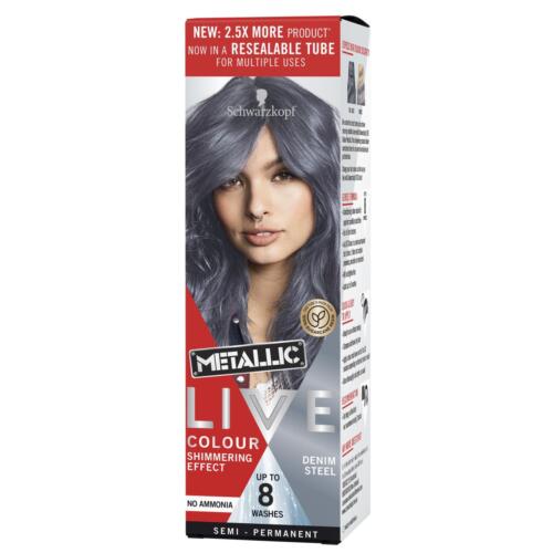 Schwarzkopf Metallic LIVE Colour Denim Steel 75ml - OhYouLuckyDuck.com.au