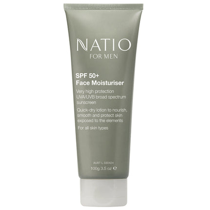 Natio For Men SPF 50+ Face Moisturiser 100g - OhYouLuckyDuck.com.au