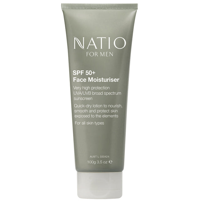 Natio For Men SPF 50+ Face Moisturiser 100g - OhYouLuckyDuck.com.au