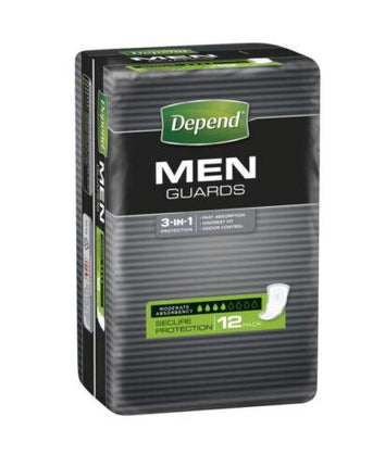 Depend Guards For Men One Size Fits All 12 pack - OhYouLuckyDuck.com.au