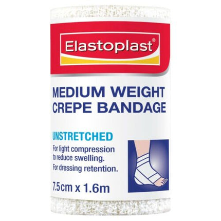 Elastoplast Medium Weight Crepe Bandage 7.5cm X 1.6m - OhYouLuckyDuck.com.au