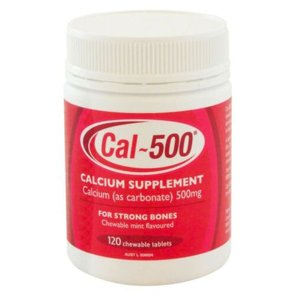 Cal-500 Chewable Calcium 500mg 120 Tablet - OhYouLuckyDuck.com.au