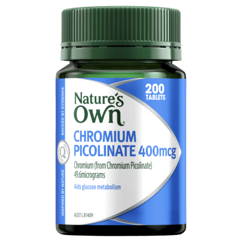 Natures Own Chromium Picolinate 400mcg 200 Tablets - OhYouLuckyDuck.com.au