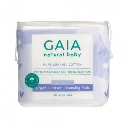 Gaia Natural Baby Organic Cotton Cleansing Pads 40 Pack - OhYouLuckyDuck.com.au