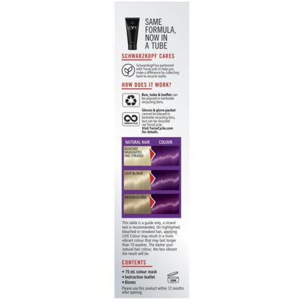 Schwarzkopf LIVE Colour Ultra Brights Magnetic Purple 75ml - OhYouLuckyDuck.com.au