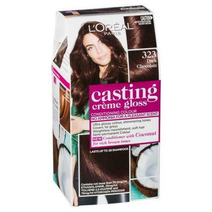 L'Oreal Paris Casting Creme Gloss Hair Colour 323 Dark Chocolate - OhYouLuckyDuck.com.au