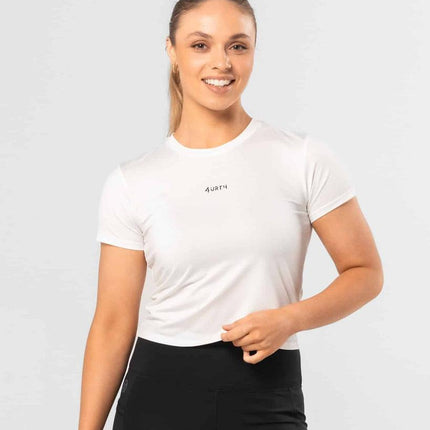 Premium Activewear - Signature Crop – White - OhYouLuckyDuck.com.au