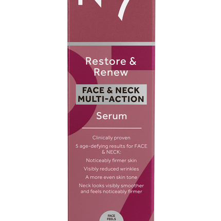 No7 Restore and Renew Multi Action Anti Aging Face & Neck Serum 30ML