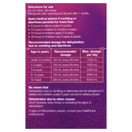 Hydralyte Electrolyte Solution Apple Blackcurrant 4 X 250ml - OhYouLuckyDuck.com.au