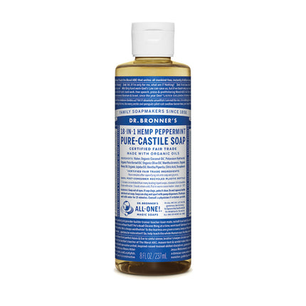 Dr Bronners 18 In 1 Pure Castile Liquid Soap Peppermint 237ml