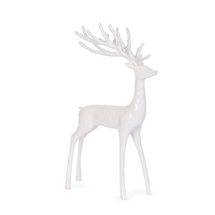 Holly and Ivy White Minimalist Reindeer Christmas Decoration Figurine 44.5CM