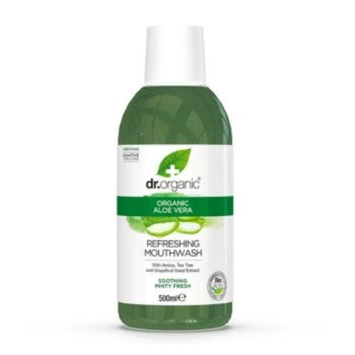 Dr Organic Mouthwash Organic Aloe Vera 500ml - OhYouLuckyDuck.com.au