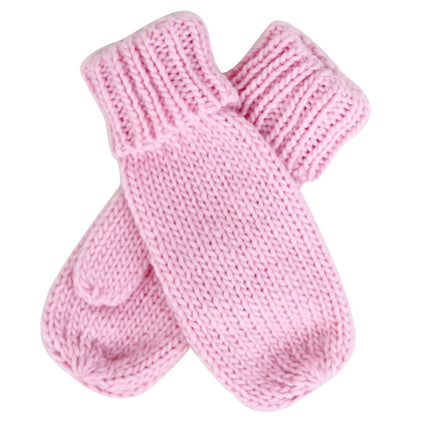 Wicked Sista Womens Knitted Mittens in Pink Soft Warm Winter Gloves