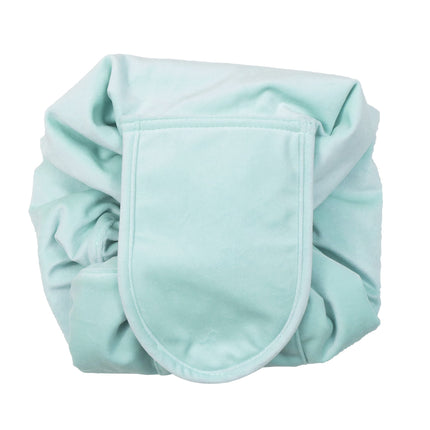 Wicked Sista Velvet Drawstring Makeup Bag Soft Green