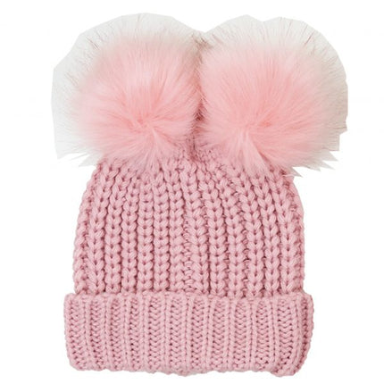 Foote Street Blush Pink Double Pom Pom Beanie