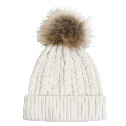 Wicked Sista Amelia Beanie With Pom Pom White