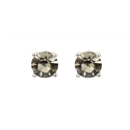 Wicked Sista Classic Crystal Studs Black Diamond Silver