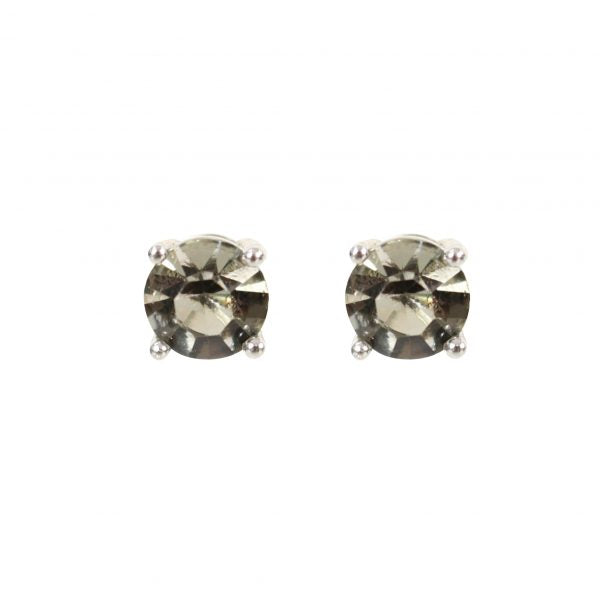 Wicked Sista Classic Crystal Studs Black Diamond Silver
