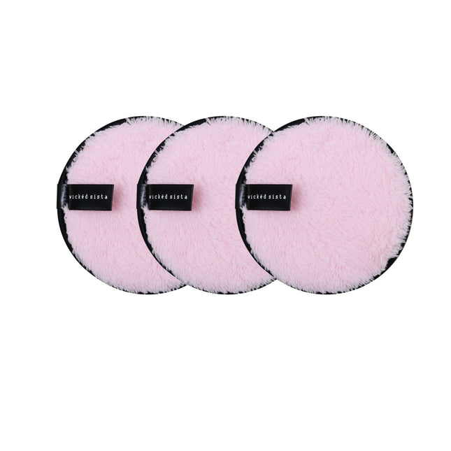 Wicked Sista Large Reusable Makeup Remover Pads Trio Pink