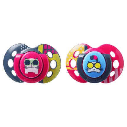 Tommee Tippee Closer to Nature Fun Style Soothers 18-36m 2 Pack - OhYouLuckyDuck.com.au