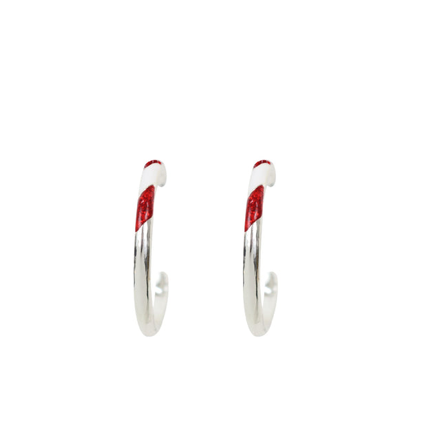 Wicked Sista Candy Cane Hoops Silver Card