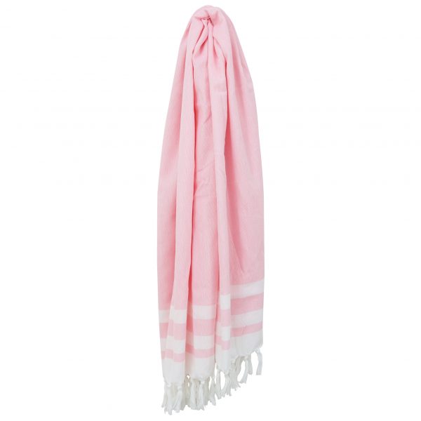 Wicked Sista Fringed Towel Boarder Stripe Pink
