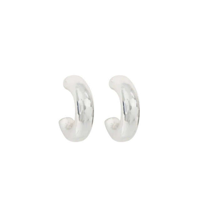 Wicked Sista Medium Thick Silver Hoops