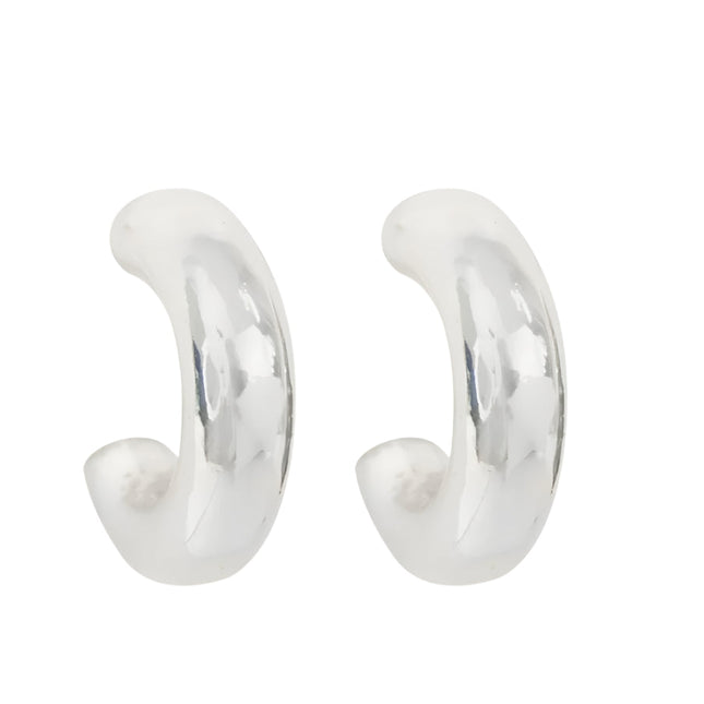 Wicked Sista Medium Thick Silver Hoops