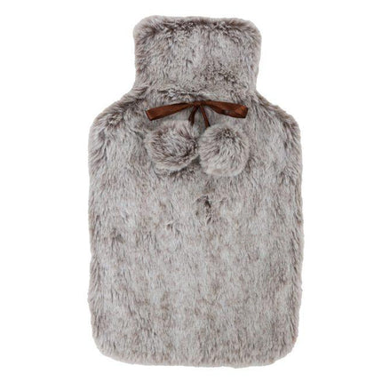 Wicked Sista Faux Fur Hot Water Bottle With Cover Mocha