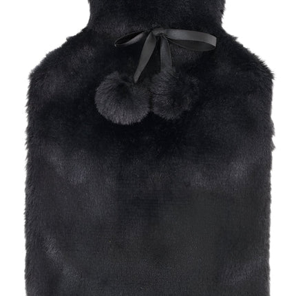Wicked Sista Black Faux Fur Hot Water Bottle with Cover