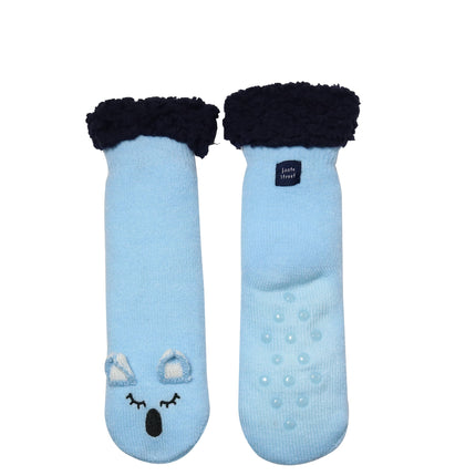 Wicked Sista Toddler Slipper Socks With Grips Koala Blue