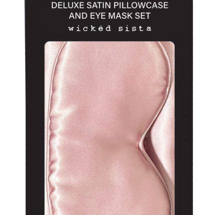 Wicked Sista Deluxe Satin Pillowcase & Eye Mask Set Blush