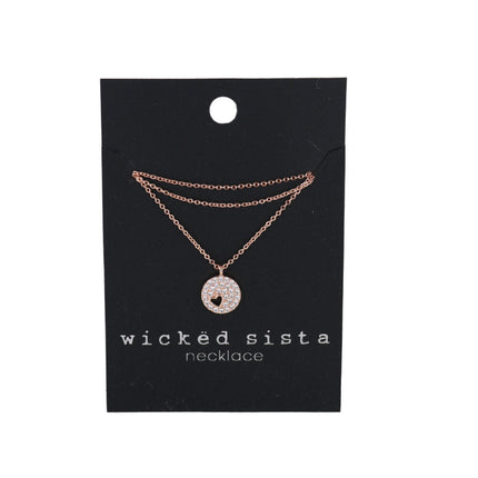 Wicked Sista V Shape Necklace Rose Gold Adjustable