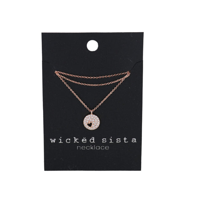 Wicked Sista V Shape Necklace Rose Gold Adjustable