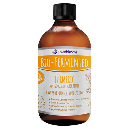 Henry Blooms Bio Fermented Turmeric Ginger & Black Pepper Conc 500mL