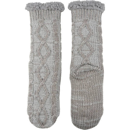 Wicked Sista Slipper Socks Classic Knit Grey