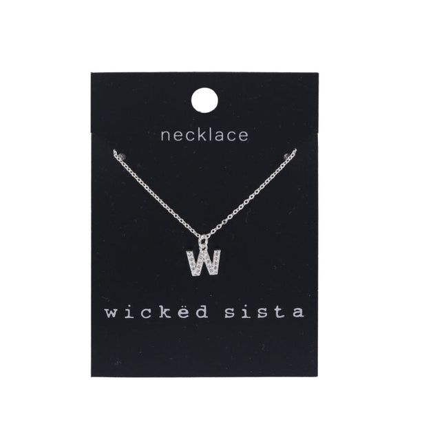 Wicked Sista W Initial Necklace