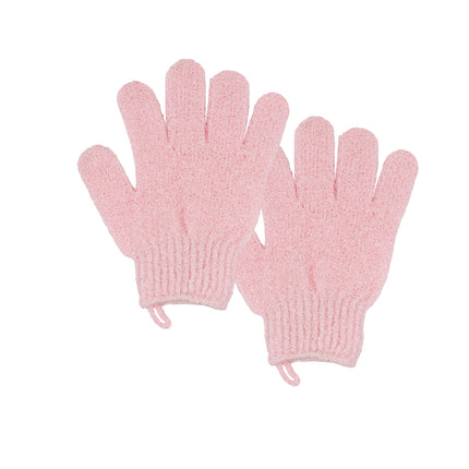 Wicked Sista Recycled Exfoliating Gloves for Body Scrub and Tan Prep Pale Pink