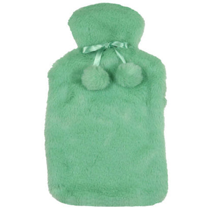 Wicked Sista Hot Water Bottle Cover Faux Fur Sea Green
