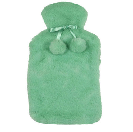 Wicked Sista Hot Water Bottle Cover Faux Fur Sea Green