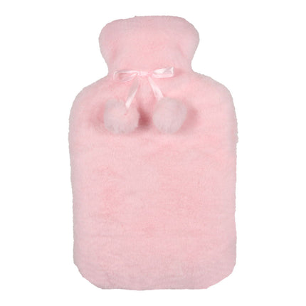 Wicked Sista Faux Fur Hot Water Bottle with Cover Light Pink