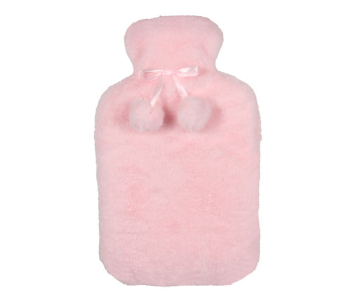Wicked Sista Faux Fur Hot Water Bottle with Cover Light Pink