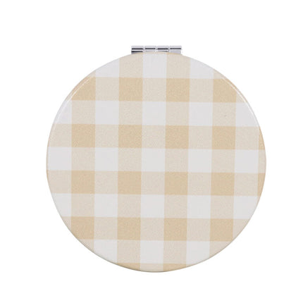 Wicked Sista S Round Compact Mirror with a Classic Gingham Design