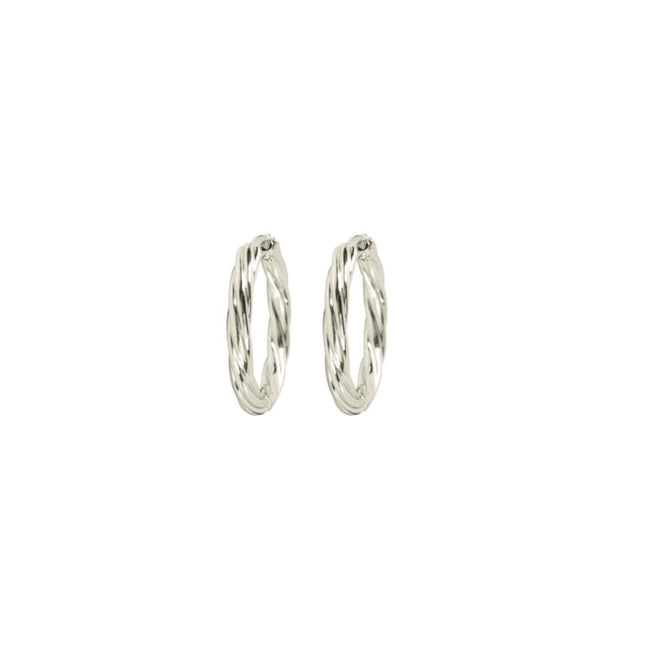 Wicked Sista Textured Everyday Huggie Hoop Earrings Silver
