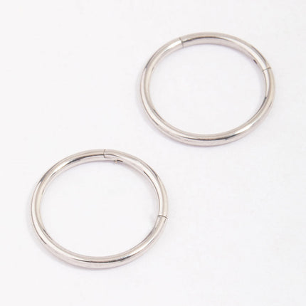 Wicked Sista Surgical Steel Plain Sleeper Earrings Silver 12MM
