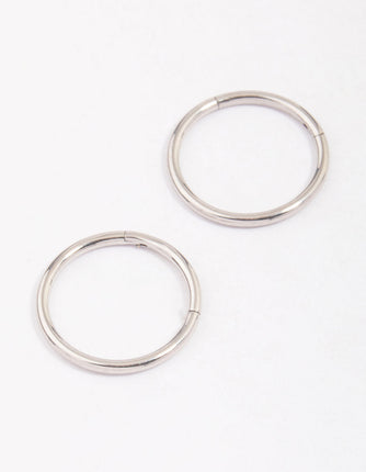 Wicked Sista Surgical Steel Plain Sleeper Earrings Silver 12MM