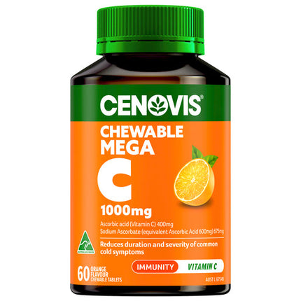 Cenovis Chewable Mega C 1000mg Orange Flavour 60 Tablets