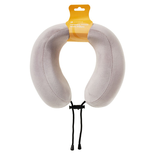 Priceline Memory Foam Neck Pillow for Travel and Neck Support Grey